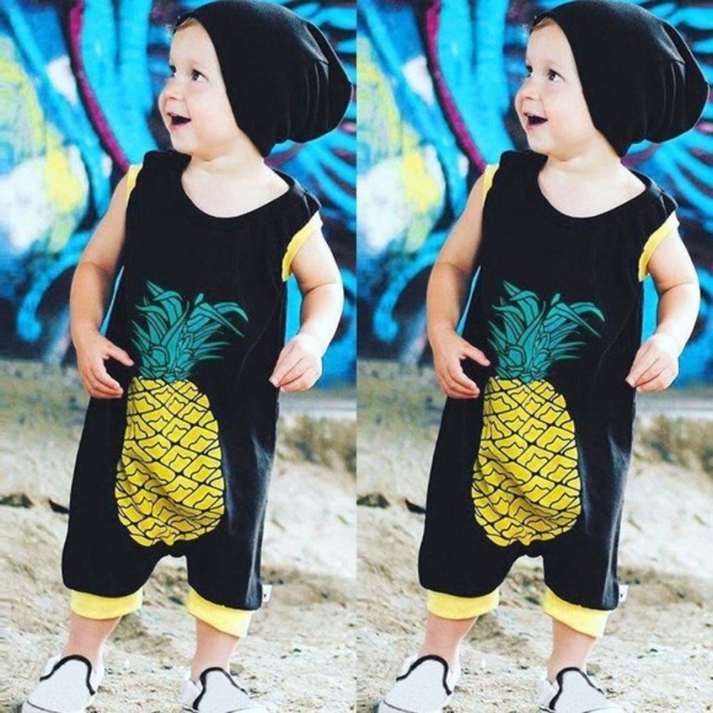 Sleeveless Pineapple Romper 6-12 Months (NWT)